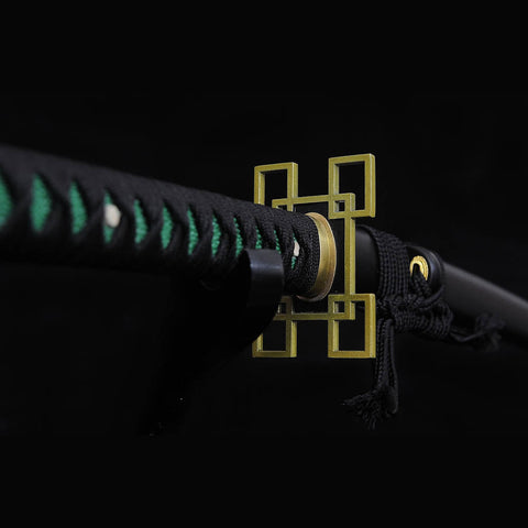 Detailed blade curve (sori) of Demon Slayer katana


