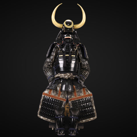 Full-Size Yoroi Armor with Golden Bull Antler Detail


