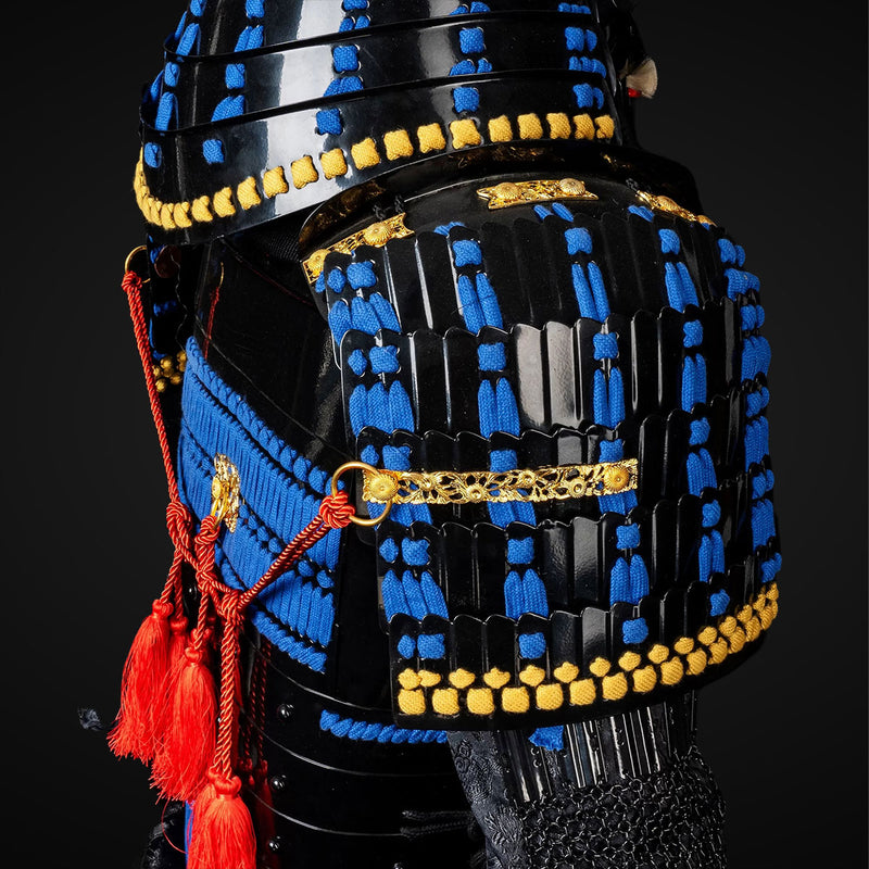 Handmade Life-Size Black & Blue Japanese Samurai Armor Authentic Yoroi 