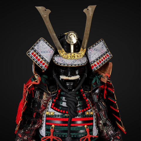 Red & Black Samurai Yoroi with Armored Fish Protection Aesthetic

