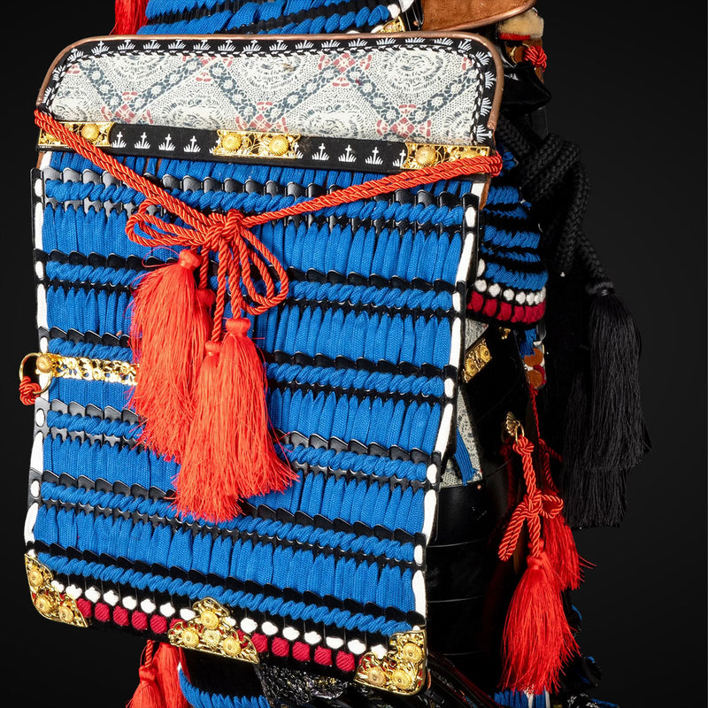 Handmade Life-Size Oda Clan Samurai Armor – Kachi Blue & Black Yoroi 