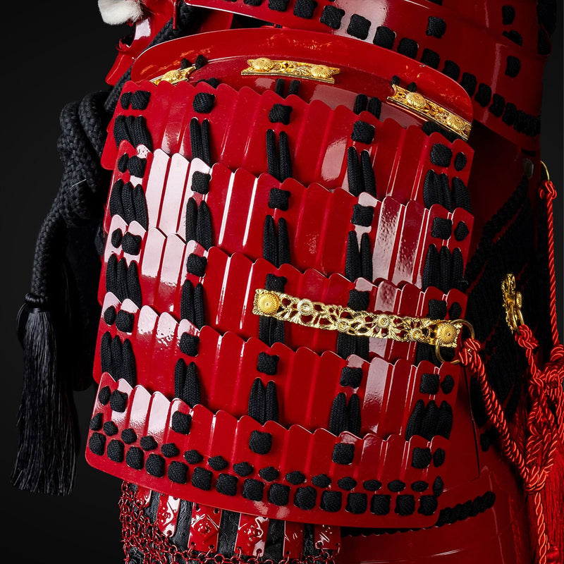 Handmade Life-Size Sanada Nobuyuki Clan Samurai Armor – Red Yoroi 