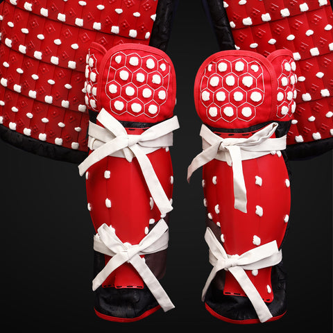 Armor of Agathys-Inspired Design on Handmade Red Samurai Armor for Sanada Yukimura

