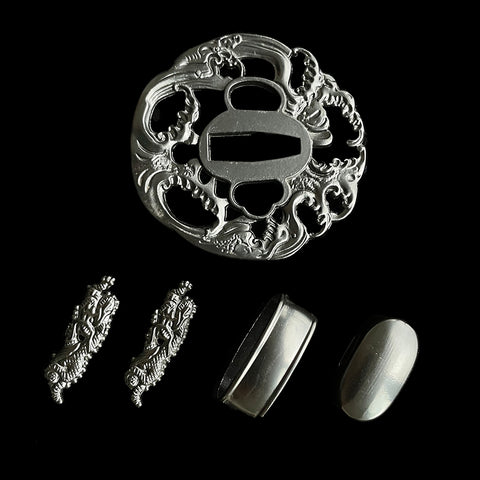 ​Custom Samurai Swords Single-color Zinc Alloy Tsuba-COOLKATANA