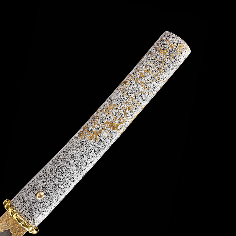 Ghost of Yotei Dark Night Golden Katana 1060 Carbon Steel Sword 