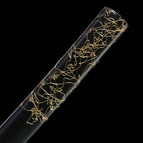 Handle detail of Ghost of Yotei Dark Night Gilded Katana QQ-0265U QQ-02662U
