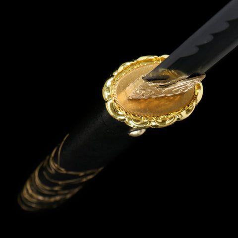 Dark and gold fittings on Ghost of Yotei katana QQ-0265U QQ-02662U