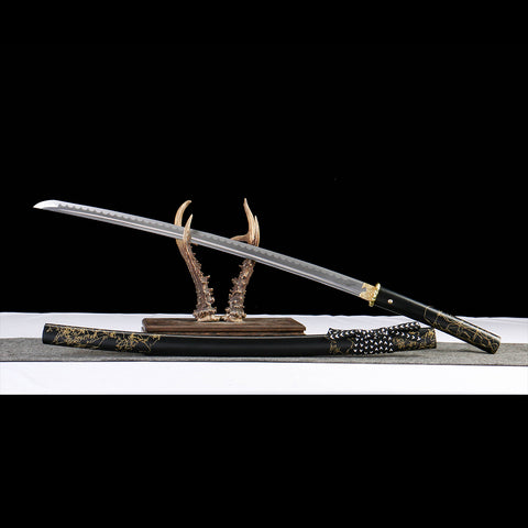 Hanazukuri finish on 1060 steel katana blade QQ-0265U QQ-02662U
