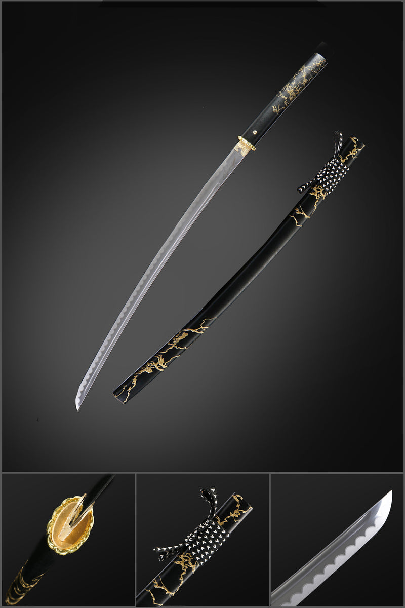 Ghost of Yotei Dark Night Gilded Katana – 1060 Hanazukuri 