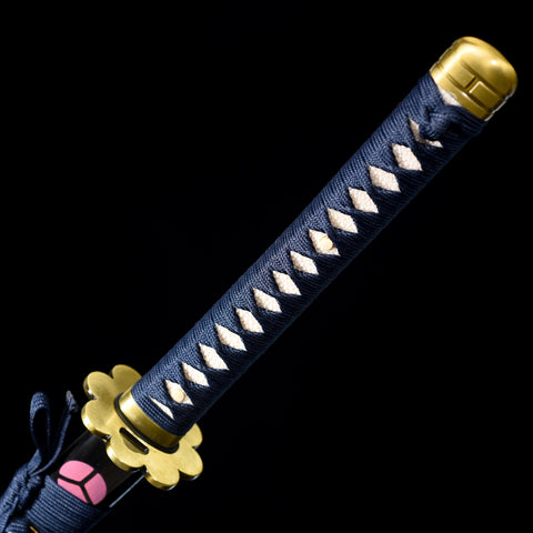 Hand Forged Anime One Piece Roronoa Zoro's Shusui Katana Sword Folded Steel Clay Tempered Functional