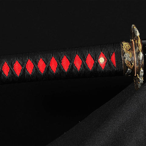 Hand Forged Japanese Samurai Sword Clay Tempered Katana With Shell Saya