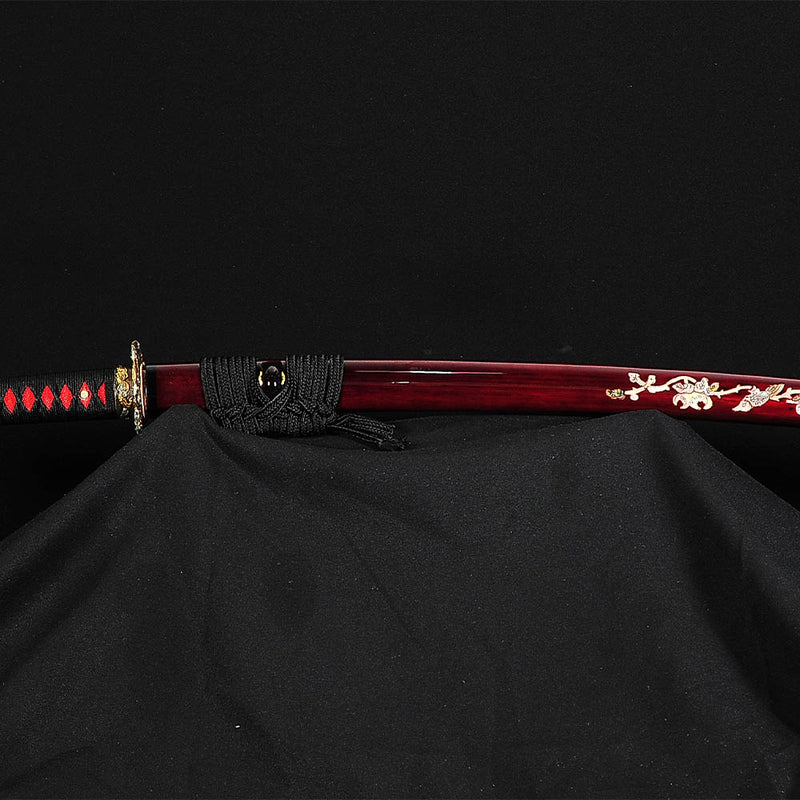 Hand Forged Japanese Samurai Sword Clay Tempered Katana With Shell Say 