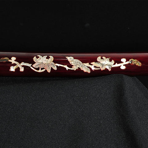 Hand Forged Japanese Samurai Sword Clay Tempered Katana With Shell Saya