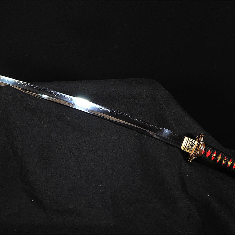 Hand Forged Japanese Samurai Sword Clay Tempered Katana With Shell Say 