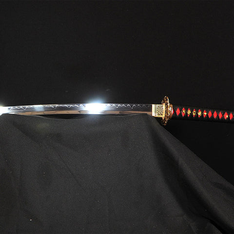 Hand Forged Japanese Samurai Sword Clay Tempered Katana With Shell Saya