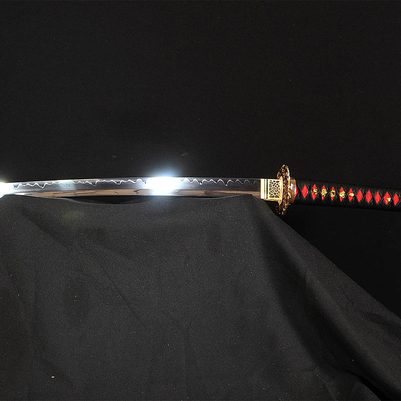 Hand Forged Japanese Samurai Sword Clay Tempered Katana With Shell Say 