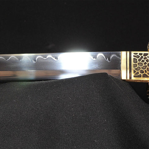Hand Forged Japanese Samurai Sword Clay Tempered Katana With Shell Saya