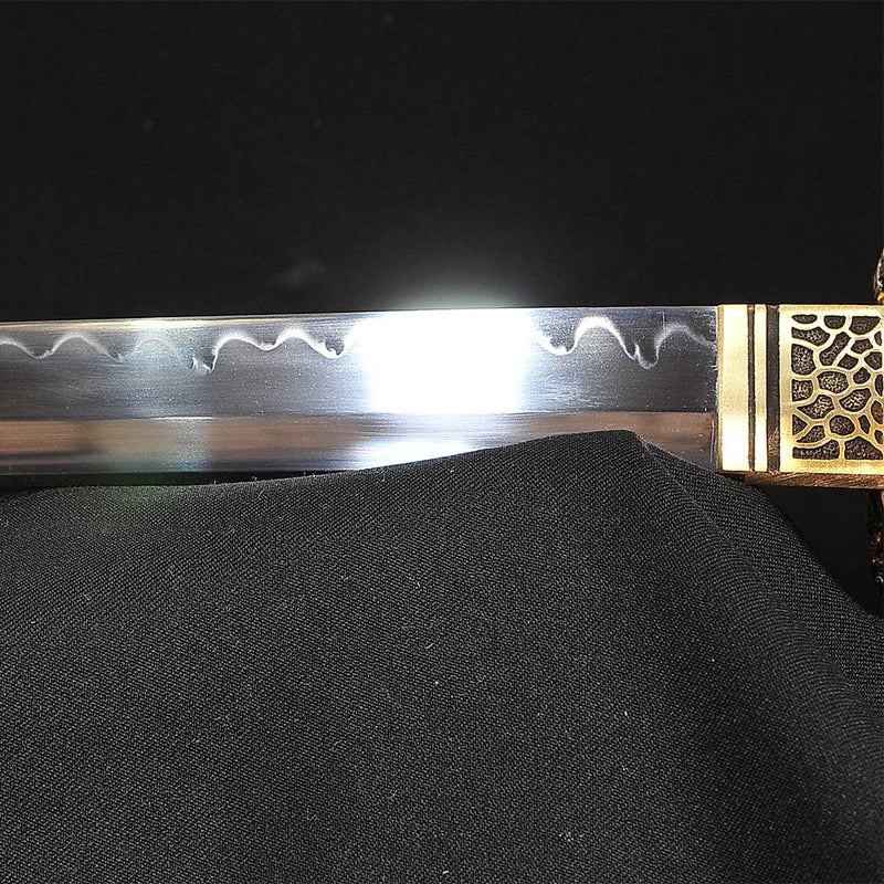Hand Forged Japanese Samurai Sword Clay Tempered Katana With Shell Say 