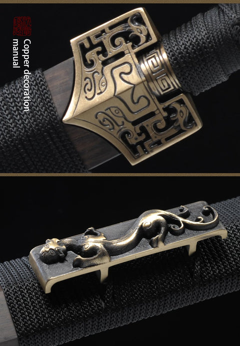Handmade Chinese Sword Hanfeng Tai Chi Jian Two-Handed Sword Folded Steel Longquan Sword-COOLKATANA