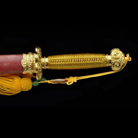 Handmade Chinese Sword Emperor Kangxi's Sword Folded Steel Blade Genuine Ryaskin Scabbard-COOLKATANA-SL-3017-U