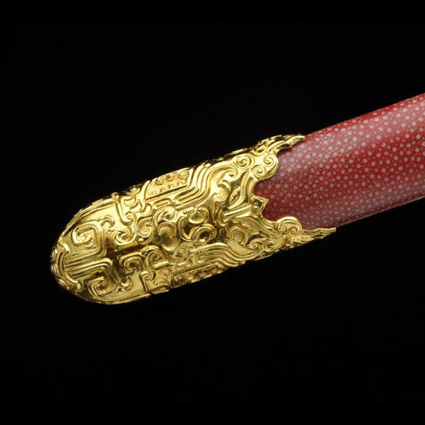 Handmade Chinese Sword Emperor Kangxi's Sword Folded Steel Blade Genuine Ryaskin Scabbard-COOLKATANA-SL-3017-U
