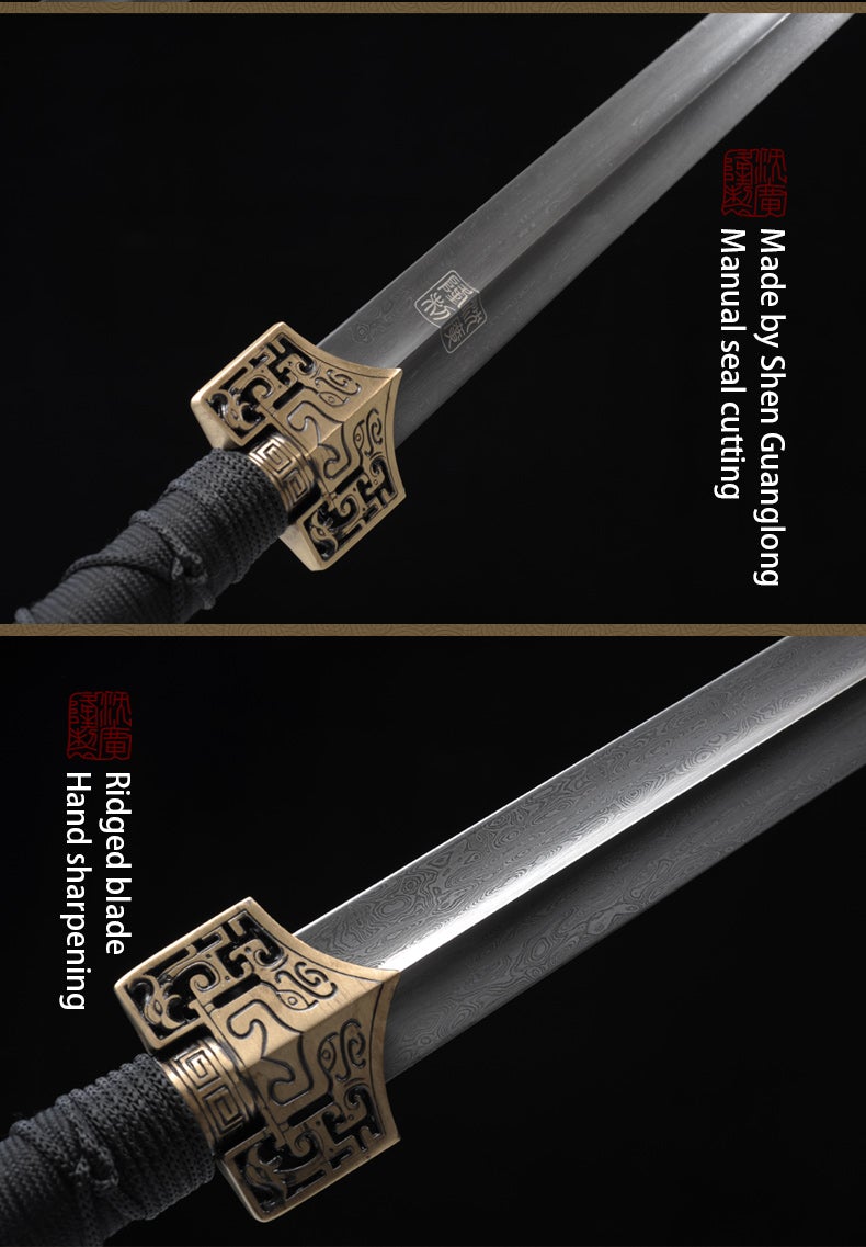 Handmade Chinese Sword Hanfeng Tai Chi Jian Two-Handed Sword Folded Steel Longquan Sword - COOLKATANA 