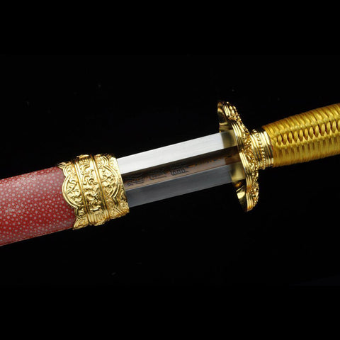 Handmade Chinese Sword Emperor Kangxi's Sword Folded Steel Blade Genuine Ryaskin Scabbard-COOLKATANA-SL-3017-U