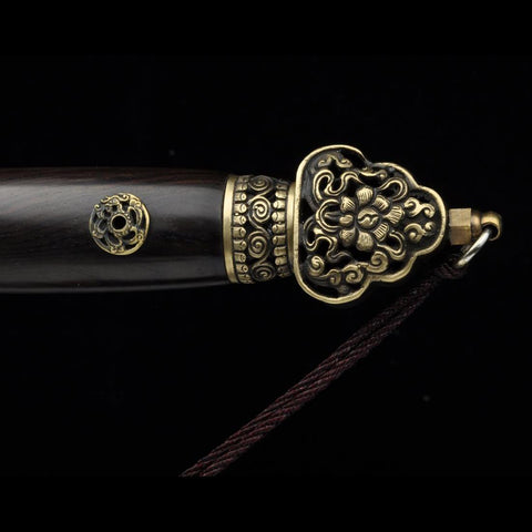 Handmade Chinese Sword Yin Yang Eight Immortals Jian Folding Steel Ebony Scabbard-COOLKATANA-SL-3072-U