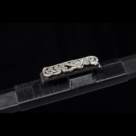 Handmade Chinese Sword Silver Dragon Han Jian Folded Steel Eight-sided Blade-COOLKATANA-SL-6033-U