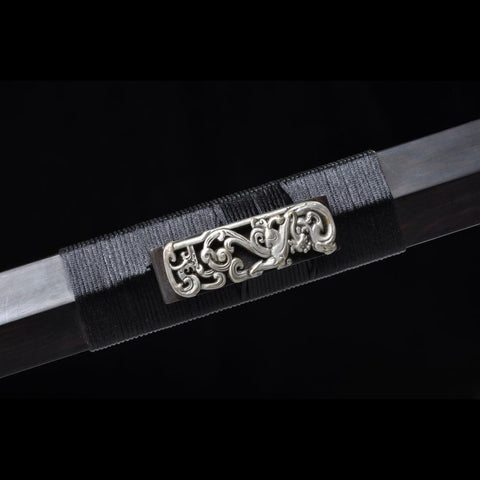 Handmade Chinese Sword Silver Dragon Han Jian Folded Steel Eight-sided Blade-COOLKATANA