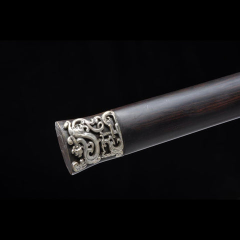 Handmade Chinese Sword Silver Dragon Han Jian Folded Steel Eight-sided Blade-COOLKATANA