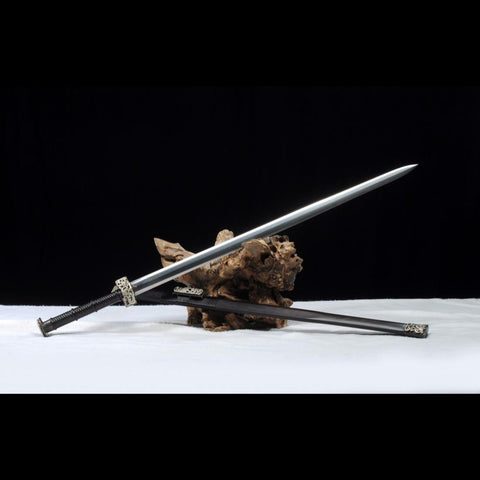 Handmade Chinese Sword Silver Dragon Han Jian Folded Steel Eight-sided Blade-COOLKATANA