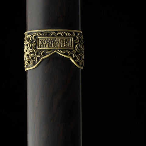 Handmade Chinese Sword Dragon Growl Sword Folded Steel Blade Hand Polished Ebony Scabbard-COOLKATANA-SL-3016-U