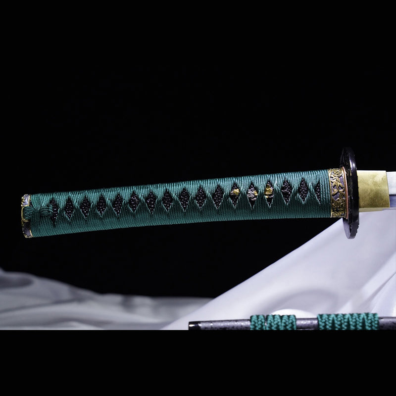 Hand Forged Japanese Samurai Katana Sword Smelted Steel Blade Clay Tempered Iron Tsuba - COOLKATANA 