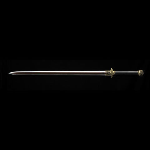 Handmade Chinese Sword Dragon Growl Sword Folded Steel Blade Hand Polished Ebony Scabbard-COOLKATANA-SL-3016-U