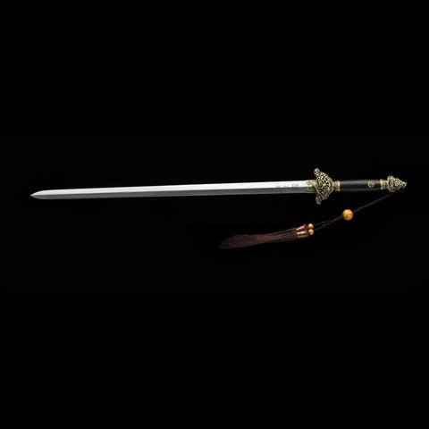 Handmade Chinese Sword Yin Yang Eight Immortals Jian Folding Steel Ebony Scabbard-COOLKATANA