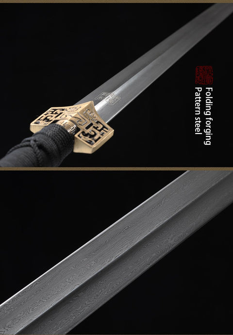 Handmade Chinese Sword Hanfeng Tai Chi Jian Two-Handed Sword Folded Steel Longquan Sword-COOLKATANA