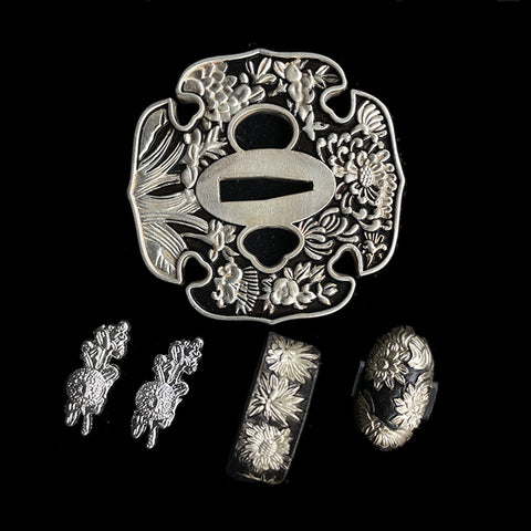 custom swords Copper Tsuba gilded with gold and silver.-COOLKATANA-QQ-120