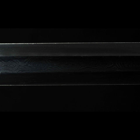 Handmade Chinese Sword TieBing Sword Hand Carved Pine Trees Folded Steel Blade Ebony Scabbard-COOLKATANA-SL-3018-U