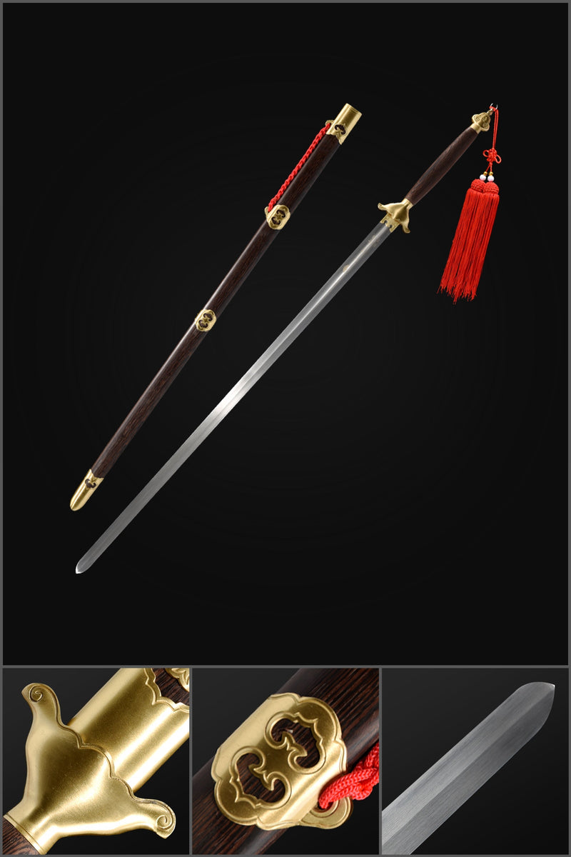 Handmade Chinese Sword Yangwu Two Handed Tai Chi Jian Stainless Steel Bagua Sword Longquan Sword - COOLKATANA 