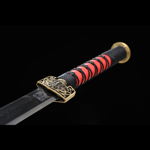 Handmade Chinese Sword Double Dragon Han Jian Folded Steel Eight-Sides Blade-COOLKATANA