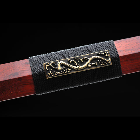 Handmade Chinese Sword Double Dragon Han Jian Folded Steel Eight-Sides Blade-COOLKATANA-SL-6029-U