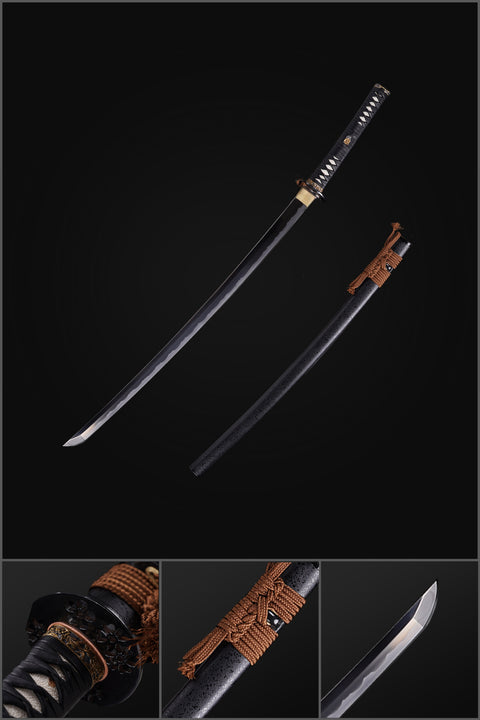 Hand Forged Japanese Samurai Sword Smelted Steel Sashikomi A+ Polishing Grade Clay Tempered-COOLKATANA-ZS-0026-U