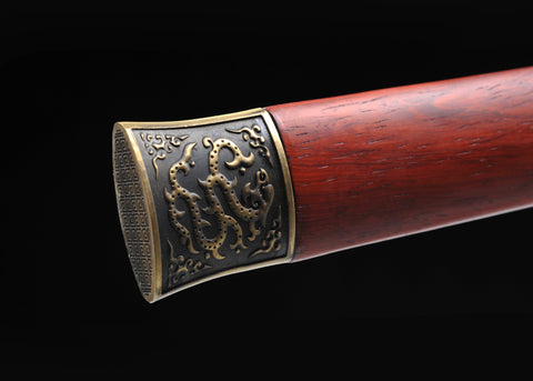 Handmade Chinese Sword Double Dragon Han Jian Folded Steel Eight-Sides Blade-COOLKATANA-SL-6029-U