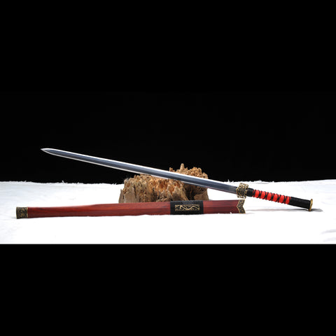 Handmade Chinese Sword Double Dragon Han Jian Folded Steel Eight-Sides Blade-COOLKATANA