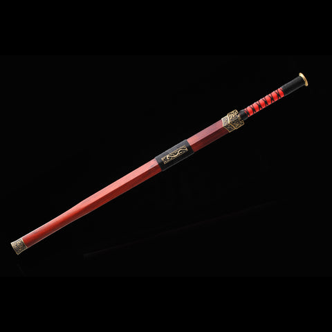 Handmade Chinese Sword Double Dragon Han Jian Folded Steel Eight-Sides Blade-COOLKATANA-SL-6029-U