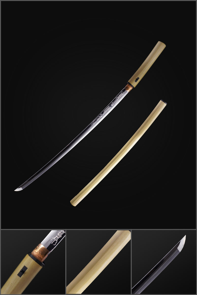 Hand Forged Myoho Muramasa Japanese Samurai Sword with Hand Carved Say