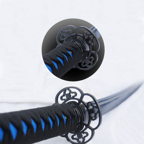 Blue Japanese Samurai Katana with Black Tsuba