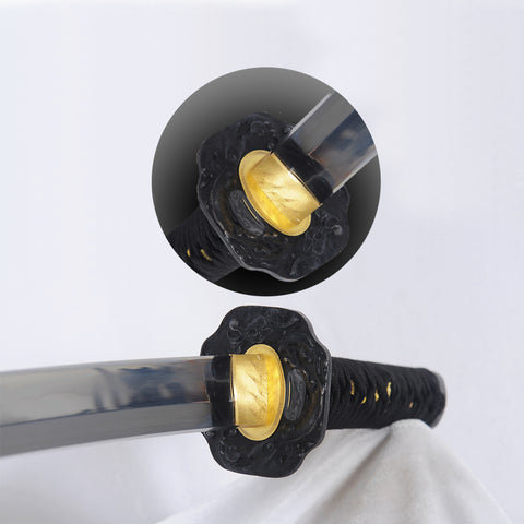 Hand Forged Japanese Wakizashi Sword 1095 High Carbon Steel Clay Tempered Iron Dragon Tsuba-COOLKATANA-SL-1287-U