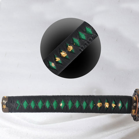 Hand Forged Japanese Samurai Sword Clay Tempered Katana Honsanmai Copper Tsuba Full Tang-COOLKATANA-SL-1208-U